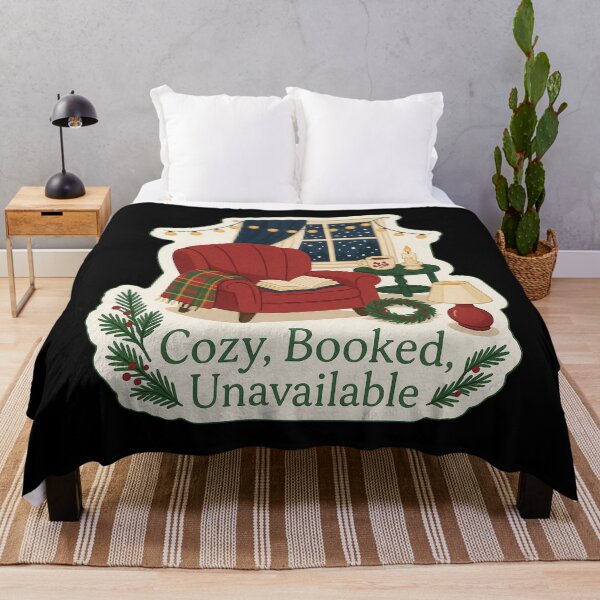 Item preview, Cozy Booked Unavailable - Bookish Christmas designed and sold by TheCalmEdit.