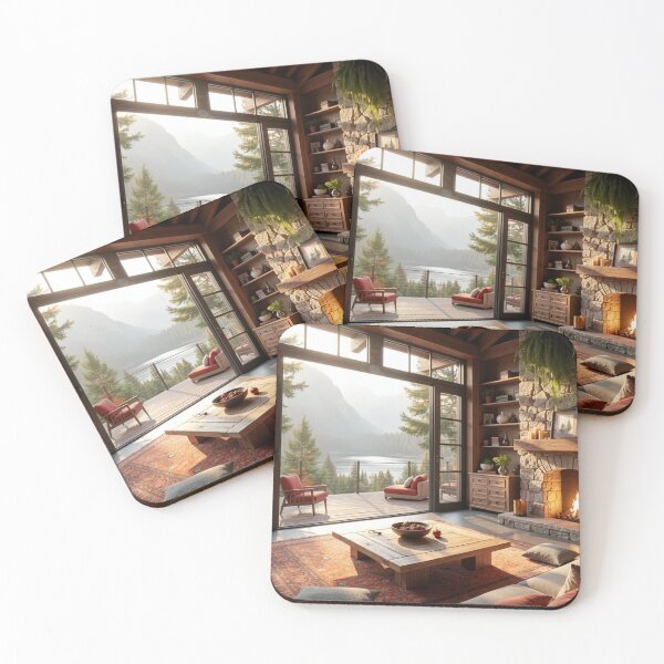 Item preview, Lakeside Hearth Retreat - Mountain Cabin Serenity designed and sold by nhk999.