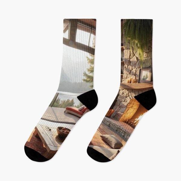 Item preview, Lakeside Hearth Retreat - Mountain Cabin Serenity designed and sold by nhk999.