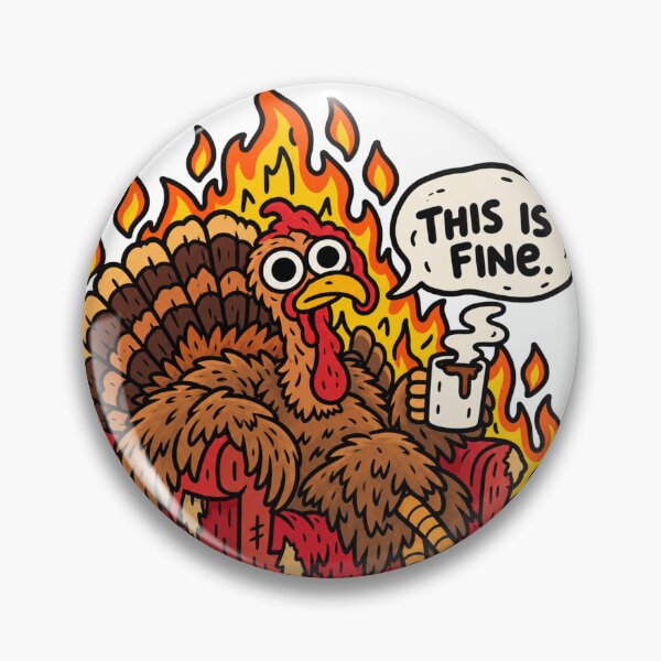 Item preview, This Is Fine Turkey Thanksgiving Meme designed and sold by MonkiFlipp.