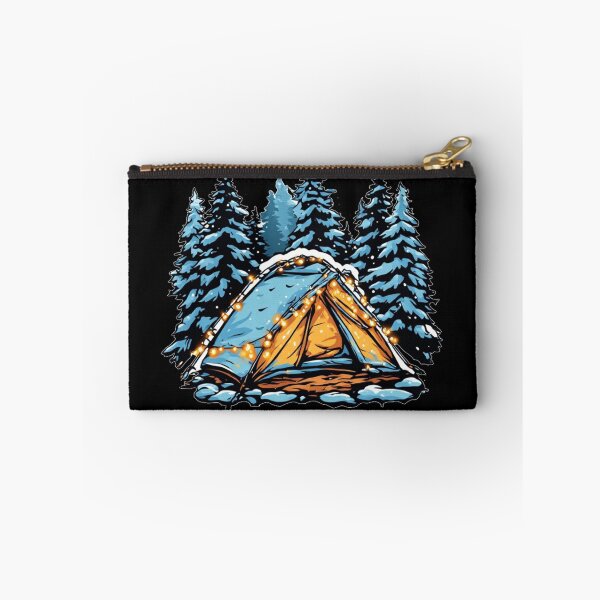 Item preview, Cozy Winter Camping Tent Pine Trees Christmas Lights designed and sold by Digital Design Art.
