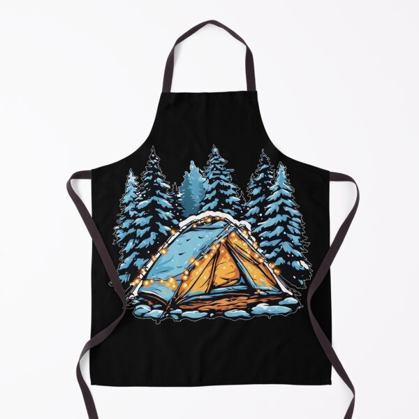 Item preview, Cozy Winter Camping Tent Pine Trees Christmas Lights designed and sold by Digital Design Art.