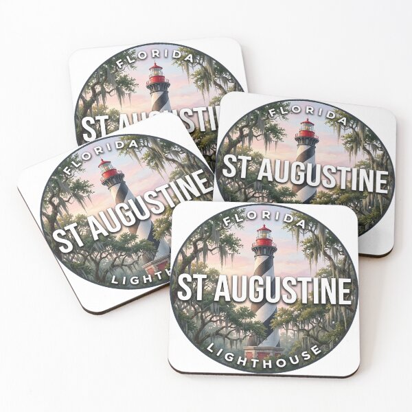 Item preview, St Augustine Lighthouse Florida Misty Oaks Round Badge Sticker designed and sold by DetourDgn.