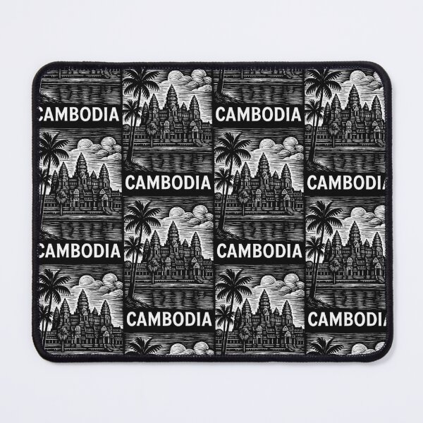Item preview, Cambodia Linocut Style  designed and sold by Thistle-TShop.
