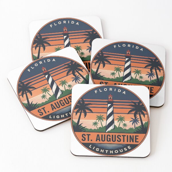 Item preview, St Augustine Lighthouse Florida Retro Sunset Vintage Badge Sticker designed and sold by DetourDgn.