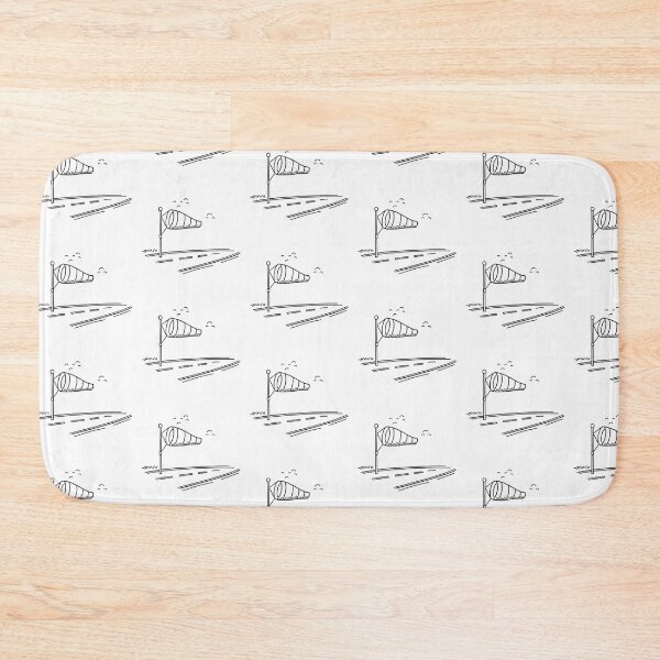 Item preview, A windsock fluttering beside a runway with markings on the asphalt designed and sold by rasagamastore.
