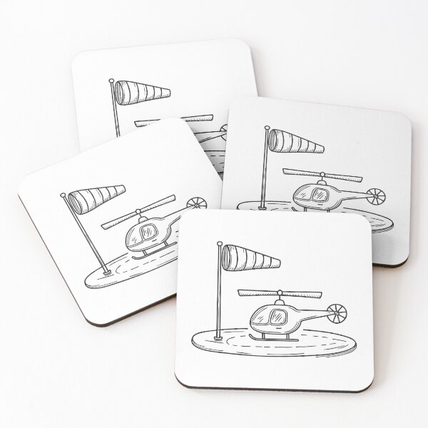 Item preview, A windsock near a helicopter parked on a landing pad designed and sold by rasagamastore.