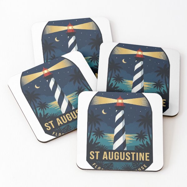 Item preview, St Augustine Lighthouse Florida Night Beam Vintage Badge Sticker designed and sold by DetourDgn.