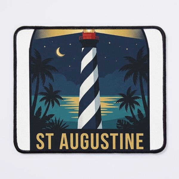 Item preview, St Augustine Lighthouse Florida Night Beam Vintage Badge Sticker designed and sold by DetourDgn.