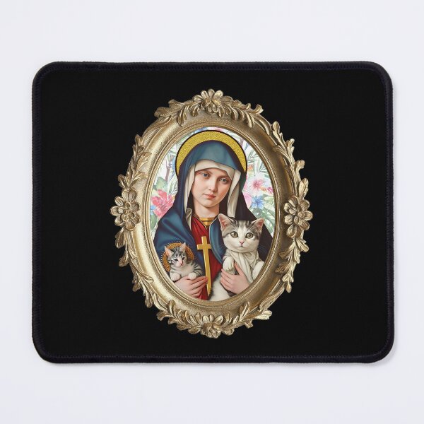 Item preview, saint Gertrude of Nivelles Patron Saint of Cats Lovers designed and sold by geronkagogo.
