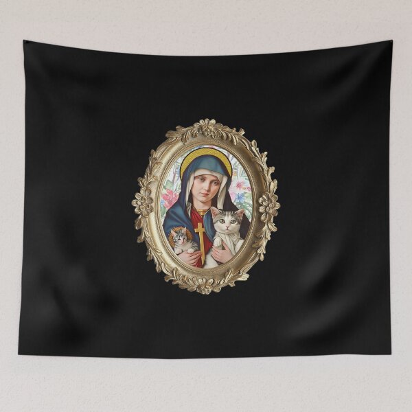 Item preview, saint Gertrude of Nivelles Patron Saint of Cats Lovers designed and sold by geronkagogo.