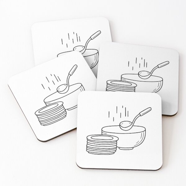 Item preview, A wok near a ladle placed beside a stack of plates designed and sold by rasagamastore.