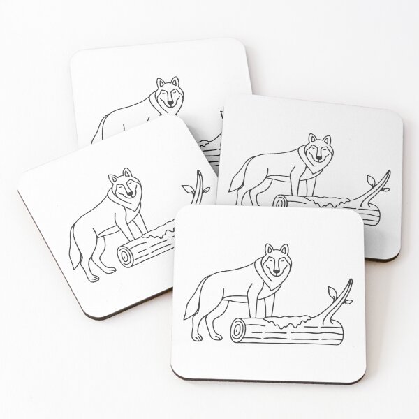 Item preview, A wolf beside a fallen log on the ground designed and sold by rasagamastore.