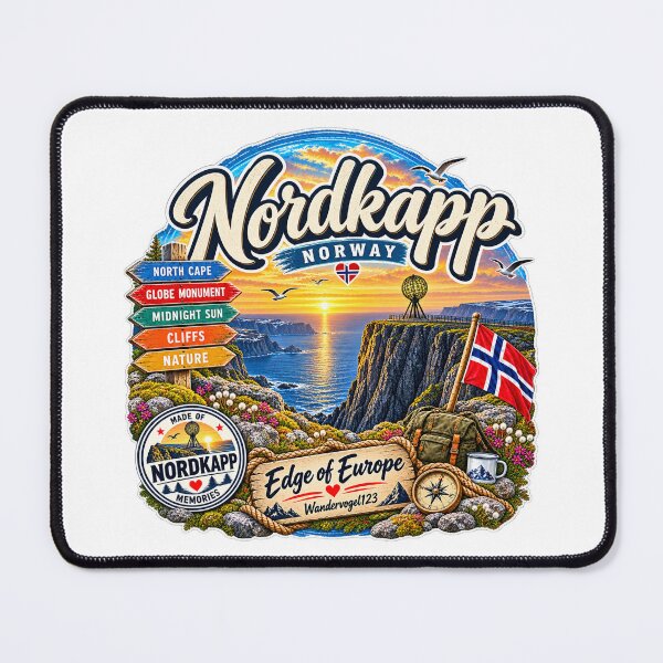 Item preview, North Cape Norway – Midnight Sun North Cape Globe & Vintage Design designed and sold by Wandervogel123.