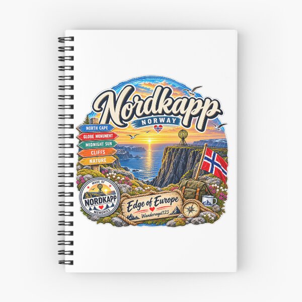 Item preview, Cabo Norte de Noruega – Sol de medianoche, Cabo Norte, Globo terráqueo y diseño vintage designed and sold by Wandervogel123.