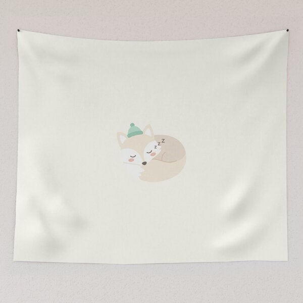 Item preview, Sleepy Kawaii Arctic Fox Winter Nap Cute Pastel Art designed and sold by Moon's Arts.