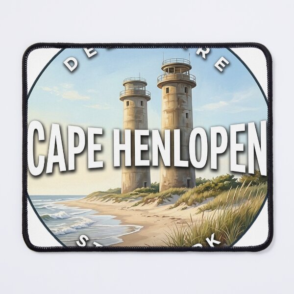 Item preview, Cape Henlopen State Park Delaware Twin Towers Beach Round Badge Sticker designed and sold by DetourDgn.