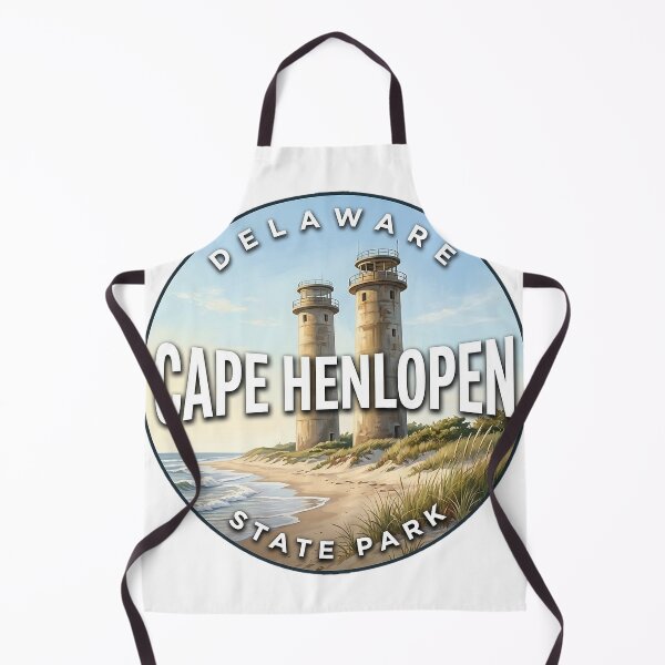 Item preview, Cape Henlopen State Park Delaware Twin Towers Beach Round Badge Sticker designed and sold by DetourDgn.