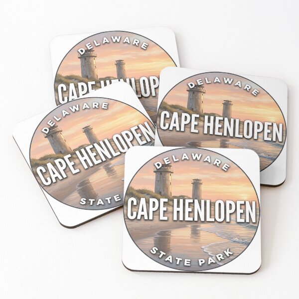 Item preview, Insignia redonda del Parque Estatal Cape Henlopen, Delaware, con vista al amanecer en la costa. designed and sold by DetourDgn.