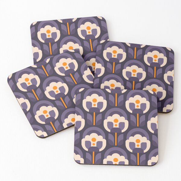 Item preview, 3750D - vibrant retro Scandi peonies pattern  designed and sold by RouCouCou.