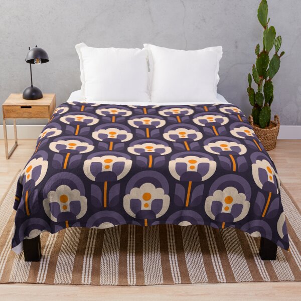 Item preview, 3750D - vibrant retro Scandi peonies pattern designed and sold by RouCouCou.