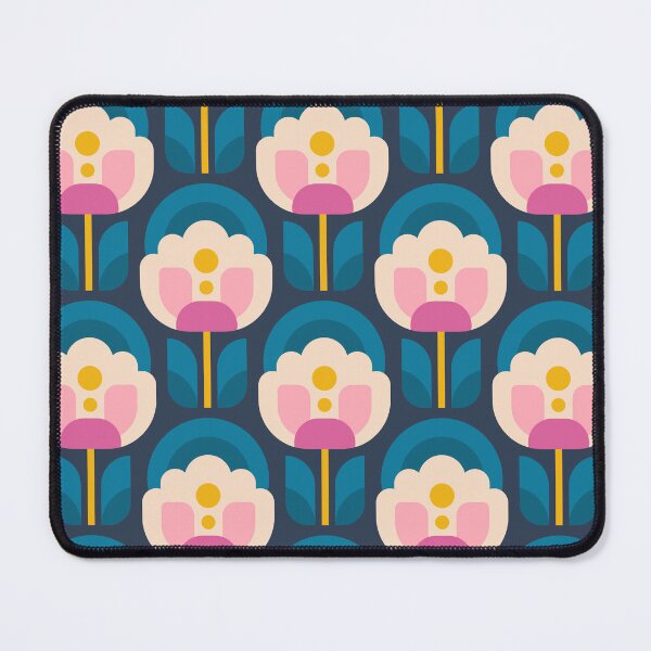 Item preview, 3750C - vibrant retro Scandi peonies pattern designed and sold by RouCouCou.
