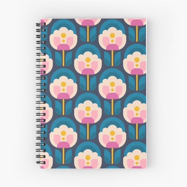 Item preview, 3750C - vibrant retro Scandi peonies pattern  designed and sold by RouCouCou.