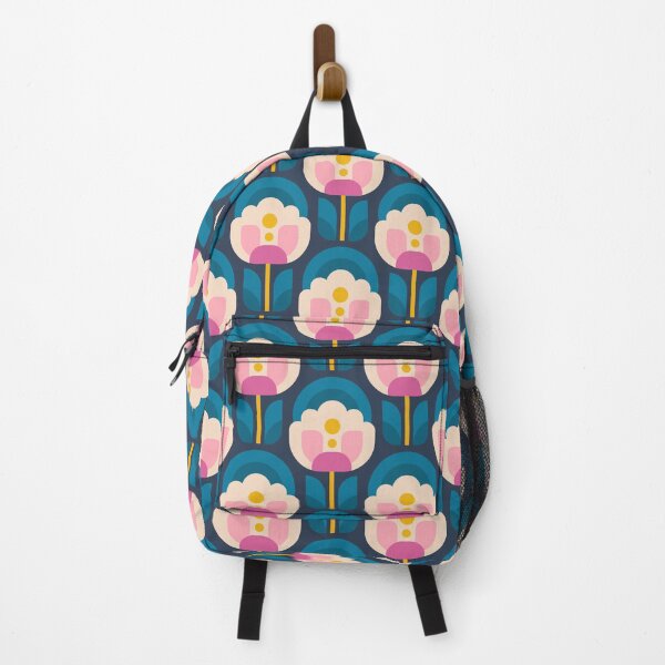 Item preview, 3750C - vibrant retro Scandi peonies pattern designed and sold by RouCouCou.