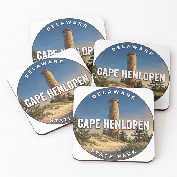 Item preview, Pegatina redonda con la inscripción de la Gran Duna del Parque Estatal Cape Henlopen de Delaware designed and sold by DetourDgn.