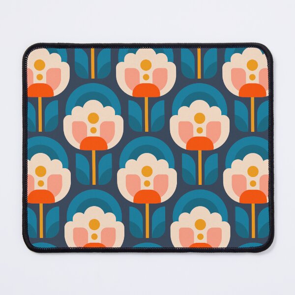 Item preview, 3750B - vibrant retro Scandi peonies pattern designed and sold by RouCouCou.