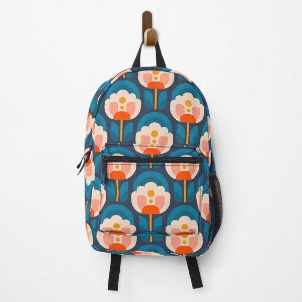 Item preview, 3750B - vibrant retro Scandi peonies pattern designed and sold by RouCouCou.