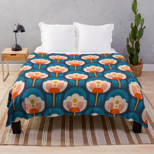 Item preview, 3750B - vibrant retro Scandi peonies pattern designed and sold by RouCouCou.