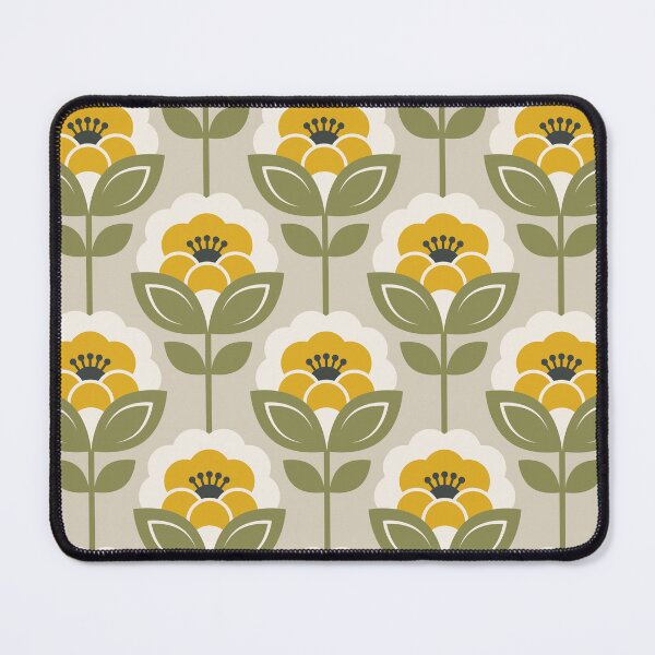 Item preview, 3752B - retro Scandi 60s-70s peonies stems pattern  designed and sold by RouCouCou.