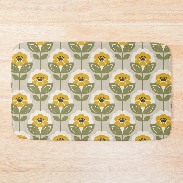 Item preview, 3752B - retro Scandi 60s-70s peonies stems pattern  designed and sold by RouCouCou.