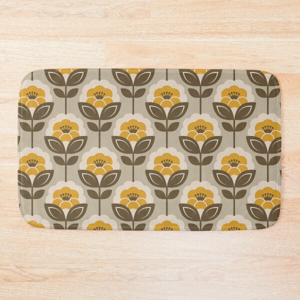 Item preview, 3752A - retro Scandi 60s-70s peonies stems pattern  designed and sold by RouCouCou.