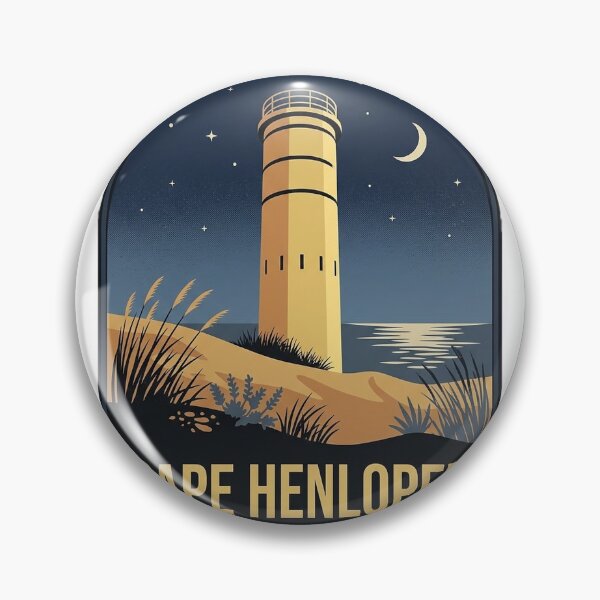 Item preview, Cape Henlopen State Park Delaware Night Dunes Vintage Badge Sticker designed and sold by DetourDgn.