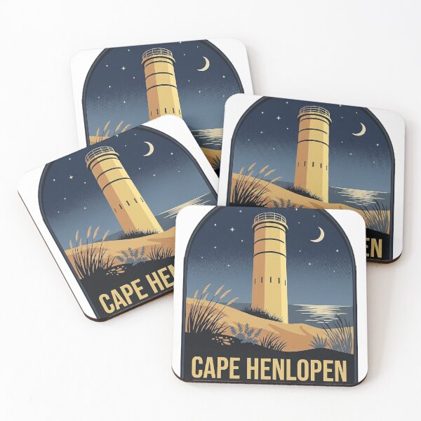 Item preview, Pegatina vintage de las dunas nocturnas del Parque Estatal Cape Henlopen de Delaware designed and sold by DetourDgn.