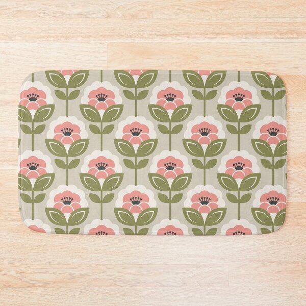 Item preview, 3752C - retro Scandi 60s-70s peonies stems pattern  designed and sold by RouCouCou.