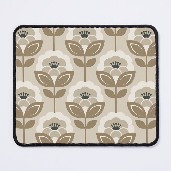 Item preview, 3752E - retro Scandi 60s-70s peonies stems pattern  designed and sold by RouCouCou.