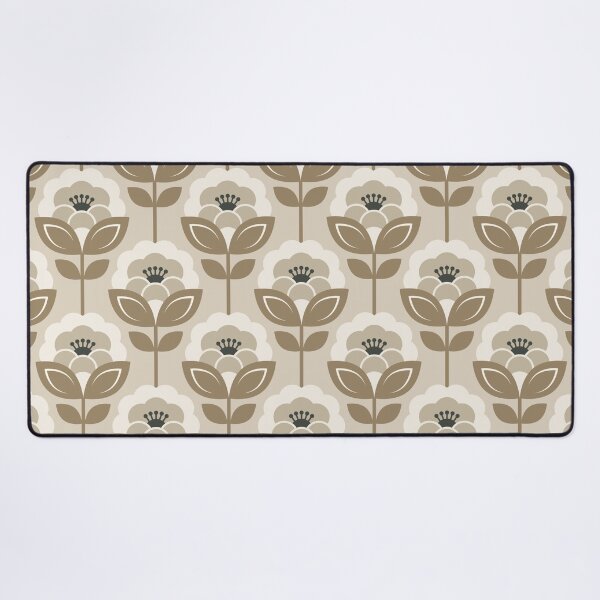 Item preview, 3752E - retro Scandi 60s-70s peonies stems pattern designed and sold by RouCouCou.
