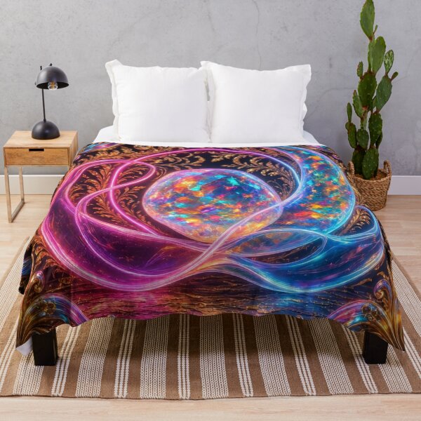 Item preview, Neon Cyber Baroque Orb - Psychedelic Prismatic Celestial Art designed and sold by Breezes-of-Ida.