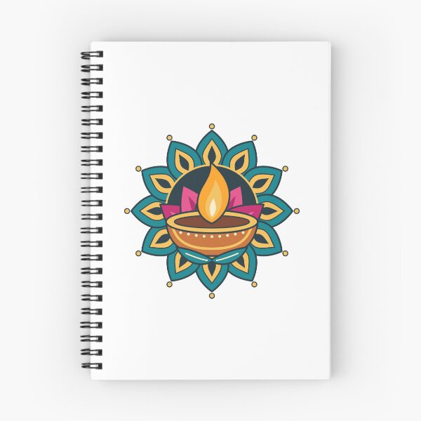 Item preview, Diwali Lotus Diya with Teal Rangoli Petals designed and sold by EcomGenius.