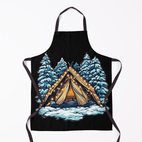 Item preview, Cozy Winter A-Frame Tent Snowy Forest Christmas Lights designed and sold by Digital Design Art.