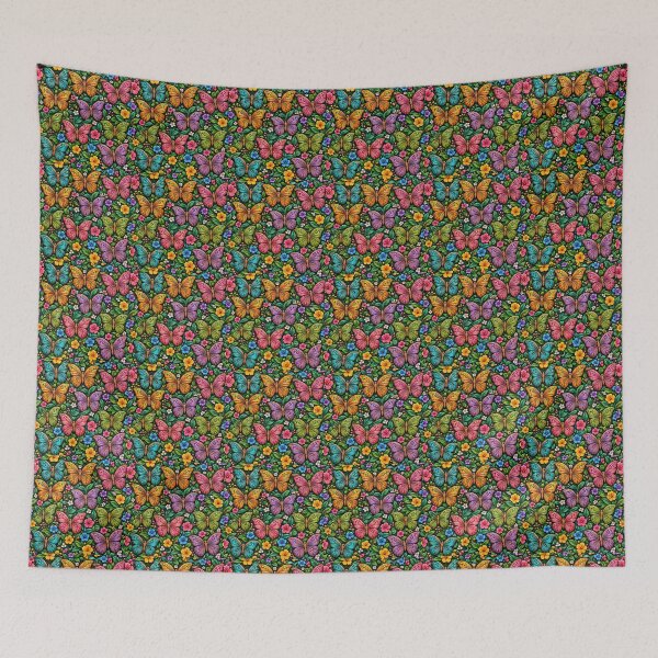 Item preview, Enchanted Butterflies – Colorful Fantasy Botanical Pattern designed and sold by vinothmech53.