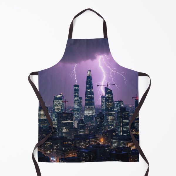 Item preview, Storm Over the Skyline - City Lights in the Rain designed and sold by nhk999.