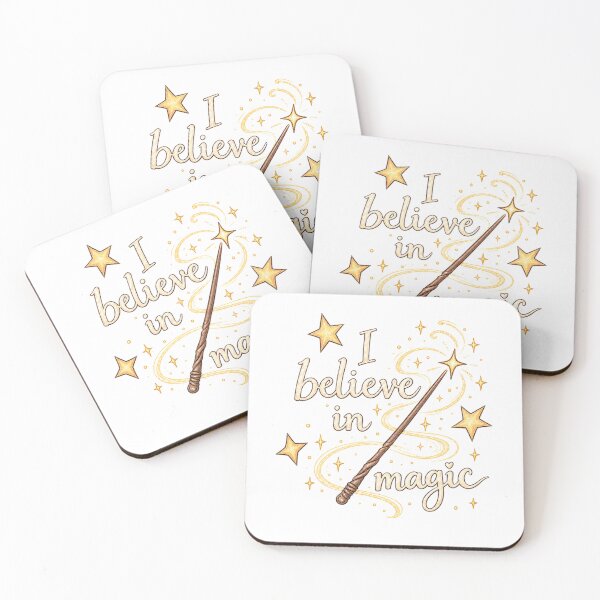 Item preview, I Believe in Magic – Golden Wand and Stars designed and sold by FeelCreations.
