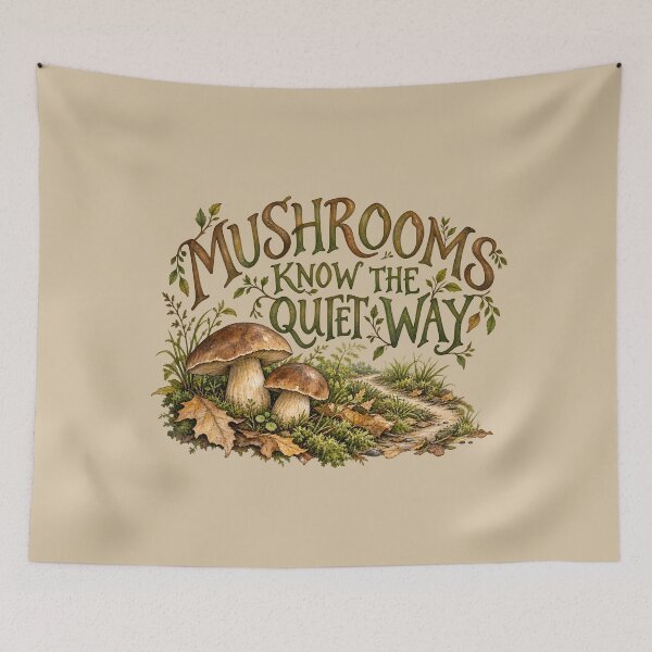Item preview, Mushrooms Know the Quiet Way – Woodland Foraging Design designed and sold by VioVibe.