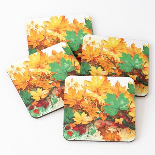 Item preview, Autumn Leaves Colorful Vibrant Digital Design Art designed and sold by DEC02.