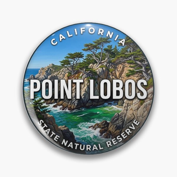 Item preview, Point Lobos California Emerald Cove Round Badge Sticker designed and sold by DetourDgn.