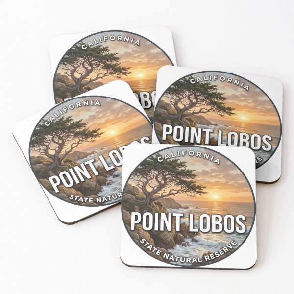 Item preview, Point Lobos California Cypress Sunset Round Badge Sticker designed and sold by DetourDgn.